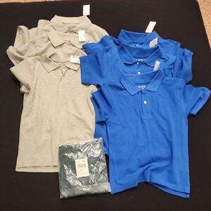 8 Shirts:The Children's Place Blue, Gray and Green Polos. NWT